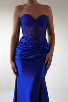Andrina Rhinestone Strapless Gown | Royal Blue | Oh Hello Clothing | XS (6)