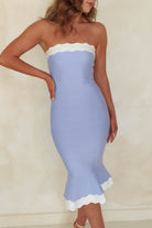 Angelina Bandage Bodycon Midi Dress | Blue - Oh Hello Clothing