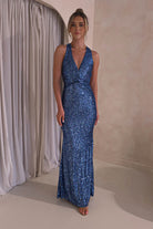 Arizona Bodycon Sequin Maxi Gown | Slate Blue | Oh Hello Clothing | S (8)