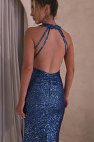 Arizona Bodycon Sequin Maxi Gown | Slate Blue | Oh Hello Clothing | S (8)
