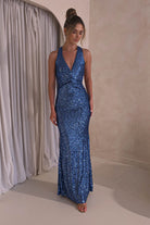 Arizona Bodycon Sequin Maxi Gown | Slate Blue | Oh Hello Clothing | S (8)