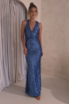 Arizona Bodycon Sequin Maxi Gown | Slate Blue | Oh Hello Clothing | S (8)