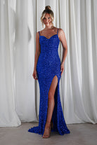Audrina Bodycon Sequin Gown | Royal Blue | Oh Hello Clothing | S (8)