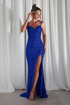 Audrina Bodycon Sequin Gown | Royal Blue | Oh Hello Clothing | S (8)