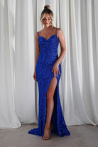 Audrina Bodycon Sequin Gown | Royal Blue | Oh Hello Clothing | S (8)
