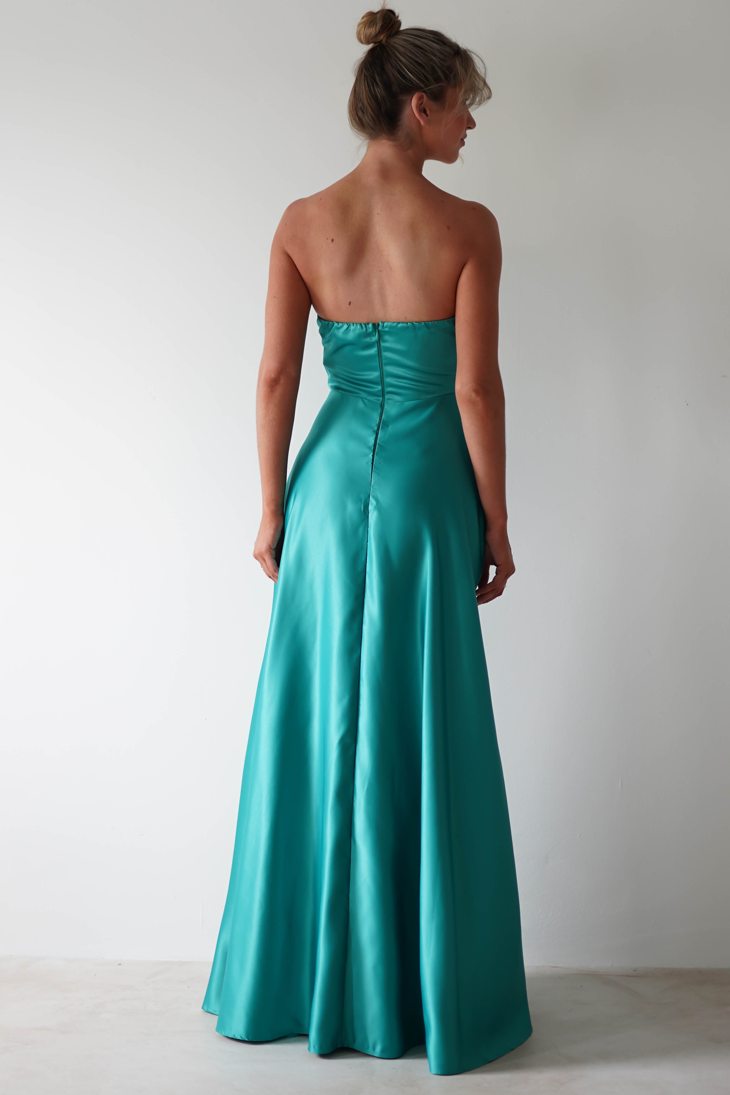 Ava Strapless Maxi Dress | Green | Oh Hello Clothing | S (8)