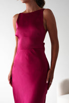 Bayleigh Soft Satin Maxi Dress | Berry Red | Oh Hello Clothing | XS (6)