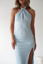 Bernice Ribbed Midaxi Dress | Light Blue | Oh Hello Clothing | XS (6)