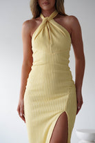 Bernice Ribbed Midaxi Dress | Yellow | Oh Hello Clothing | XS (6)