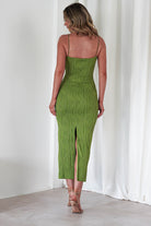 Brighton Textured Bodycon Midaxi Dress | Green | Oh Hello Clothing | XS (6)