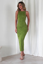 Brighton Textured Bodycon Midaxi Dress | Green | Oh Hello Clothing | XS (6)