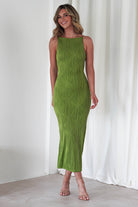 Brighton Textured Bodycon Midaxi Dress | Green | Oh Hello Clothing | XS (6)