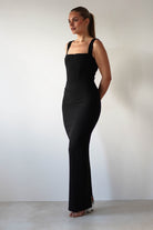 Brooke Square Neck Maxi Dress | Black - Oh Hello Clothing