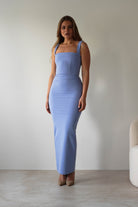 Brooke Square Neck Maxi Dress | Blue | Oh Hello Clothing | XS (6)