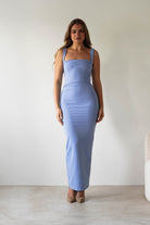 Brooke Square Neck Maxi Dress | Blue | Oh Hello Clothing | XS (6)