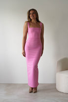 Brooke Square Neck Maxi Dress | Pink | Oh Hello Clothing | XS (6)