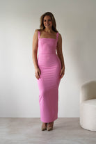 Brooke Square Neck Maxi Dress | Pink | Oh Hello Clothing | XS (6)