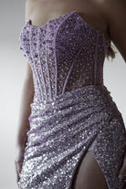 Cadenza Beaded Corset Gown | Mauve | Oh Hello Clothing | XS (6)