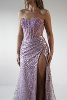 Cadenza Beaded Corset Gown | Mauve | Oh Hello Clothing | XS (6)