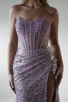 Cadenza Beaded Corset Gown | Mauve | Oh Hello Clothing | XS (6)