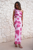 Calypso Floral Bodycon Maxi Dress | Pink - Oh Hello Clothing