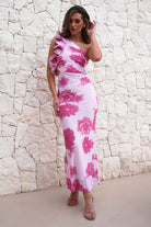 Calypso Floral Bodycon Maxi Dress | Pink - Oh Hello Clothing
