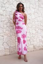 Calypso Floral Bodycon Maxi Dress | Pink - Oh Hello Clothing