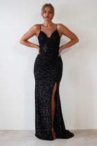 Candyce Sequin Mermaid Gown | Black | Oh Hello Clothing | S (8)