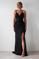 Candyce Sequin Mermaid Gown | Black | Oh Hello Clothing | S (8)
