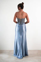 Caspian Embellished Bodycon Gown | Dusty Blue | Oh Hello Clothing | XS (6)