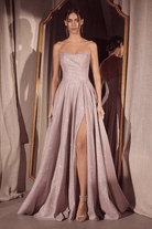 Cassia Strapless Glitter Aline Gown | Pink - Oh Hello Clothing