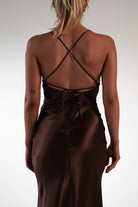 Celinee Satin Maxi Gown | Brown | Oh Hello Clothing | XS (6)