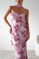 Charlene Floral Chiffon Maxi Dress | Pink Print | Oh Hello Clothing | S (8)