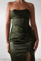 Clydee Soft Corset Maxi Gown | Olive | Oh Hello Clothing | S (8)