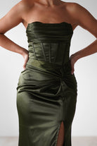 Clydee Soft Corset Maxi Gown | Olive | Oh Hello Clothing | S (8)