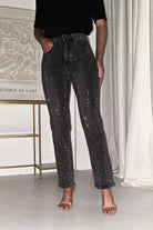 Coleen Sparkle Diamante Jeans | Grey | Oh Hello Clothing | 34 (XS)