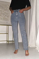 Coleen Sparkle Diamante Jeans | Light Blue | Oh Hello Clothing | 34 (XS)