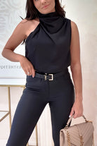 Layla Soft Satin Crop Top | Black | Oh Hello Clothing | XS (6)