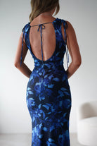 Donatella Mesh Floral Maxi Dress | Blue Print | Oh Hello Clothing | XS (6)