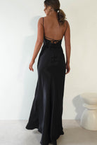 Celinee Satin Maxi Gown | Black - Oh Hello Clothing
