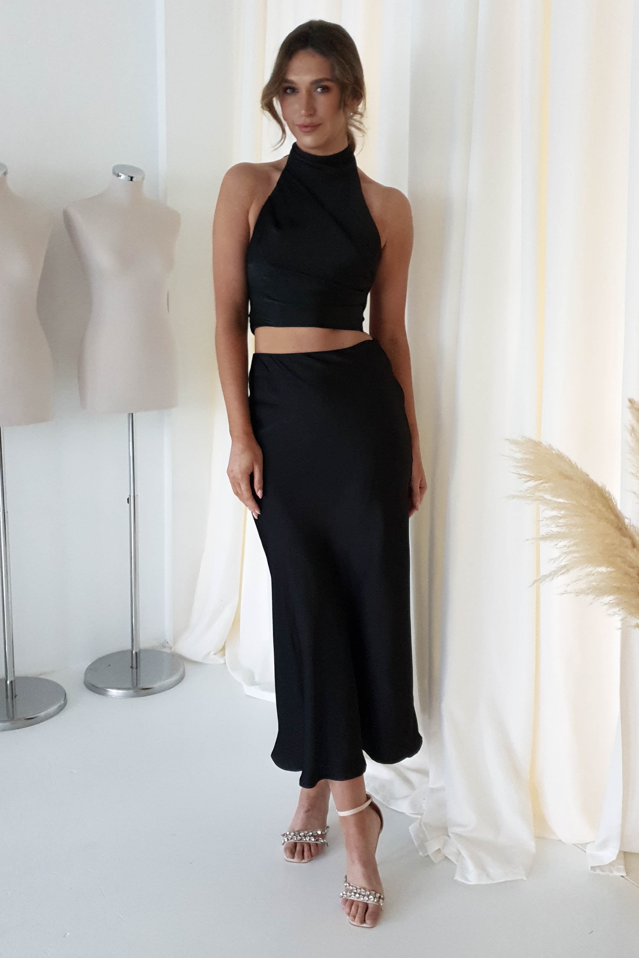 Pamela Satin Top | Black - Oh Hello Clothing