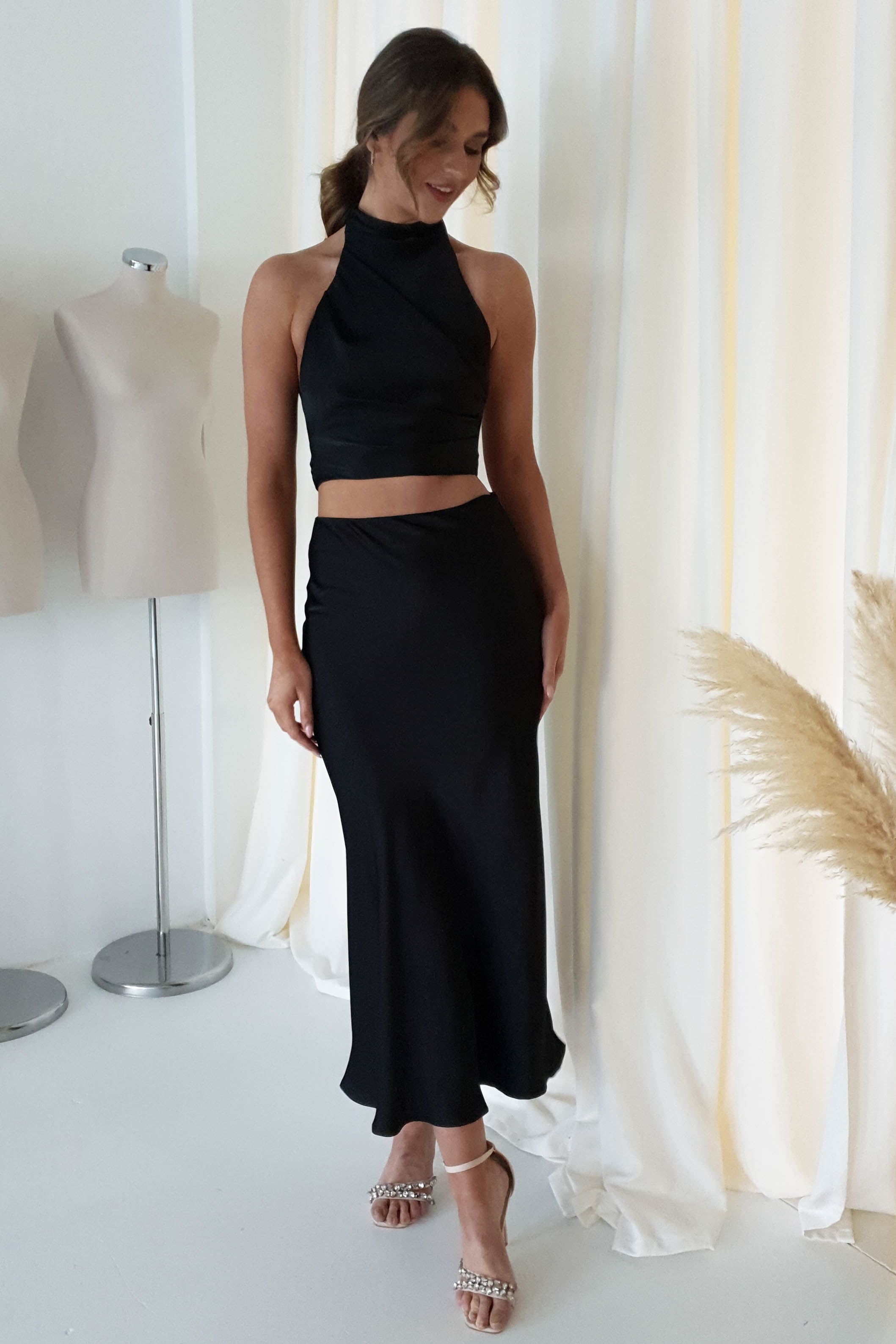 Pamela Satin Top | Black - Oh Hello Clothing