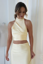 Pamela Satin Top | Yellow - Oh Hello Clothing