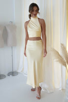 Pamela Satin Top | Yellow - Oh Hello Clothing