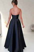 Miya Corset A - Line Satin Gown | Black | Oh Hello Clothing | XS (6)