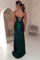 Charity Diamante Strapless Gown | Emerald Green | Oh Hello Clothing | S (8)