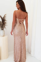 Wren Rose Gold Beaded Gown | Rose Gold | Oh Hello Clothing | S (8)
