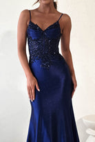 Eternity Glitter Bodycon Gown | Midnight Blue - Oh Hello Clothing