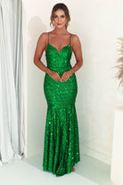 Sorcha Sequin Mermaid Gown | Green - Oh Hello Clothing