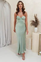 Billie Soft Satin Maxi Dress | Sage | Oh Hello Clothing | XS (6)